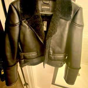Express Shearling Moto Jacket